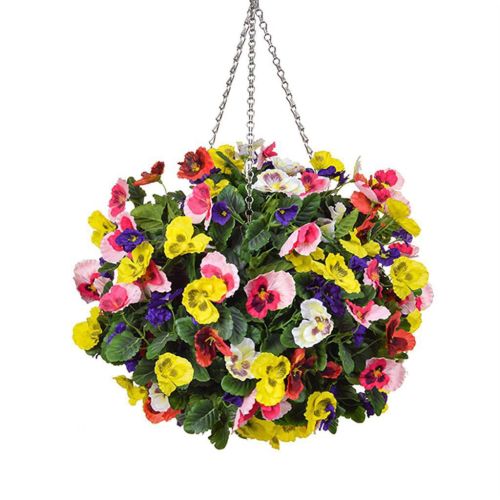 30cm Hanging Basket Pansy Medium Ball - Six Colours 