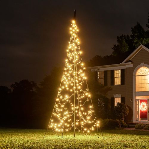 300cm (10ft) Fairybell All Surface Tree with Pole - 320LEDs - Warm White