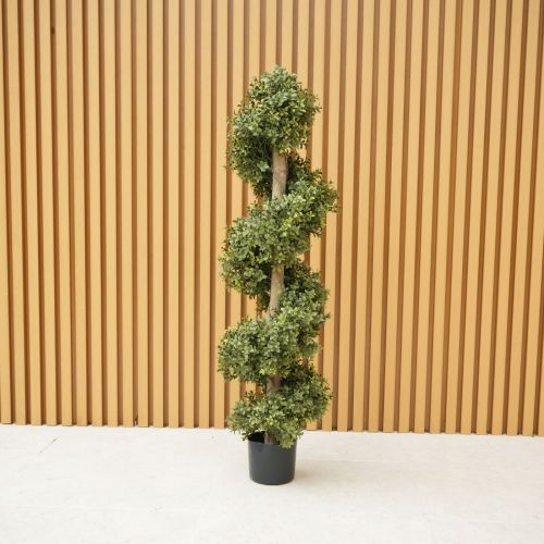 4ft (120cm) Artificial Boxwood Spiral Topiary (UV Protected)