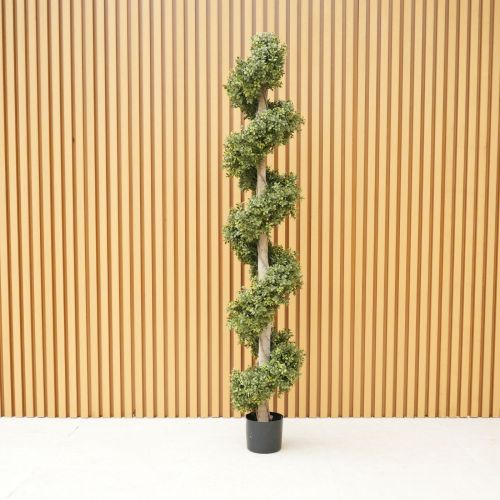 6ft (180cm) Artificial Boxwood Spiral Topiary (UV Protected)