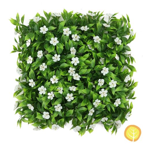 Jasmine Cream Flower and Leaf Wall Panel 50cm x 50cm 4 Pack (UV Resistant)