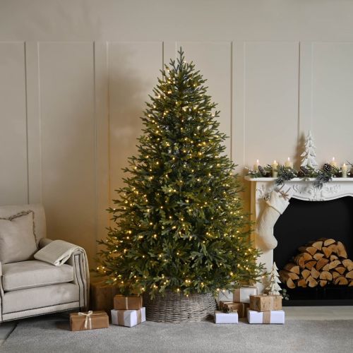 7ft (210cm) Pre-Lit Rocky Mountain Pine Artificial Christmas Tree