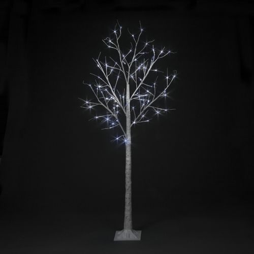 6ft (1.8m) Birch Tree with 80 Ice White LEDs