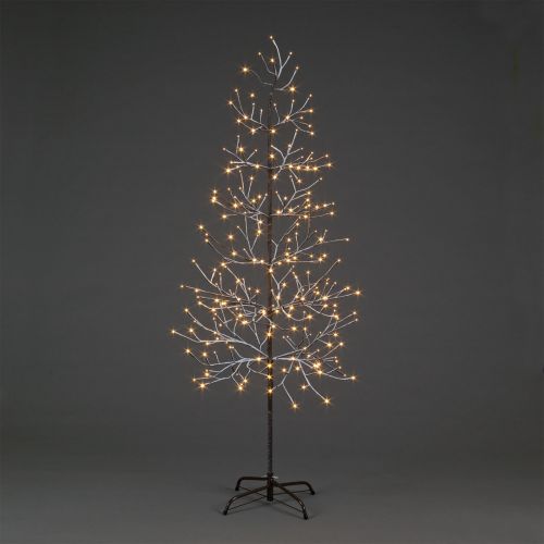 6ft (180cm) Brown Snowy Tree with 240 Warm White LEDs