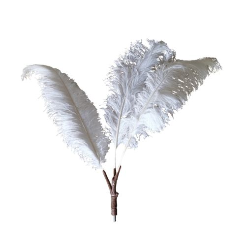 75cm MultiBranch Ivory Feather Branch (3 pieces)