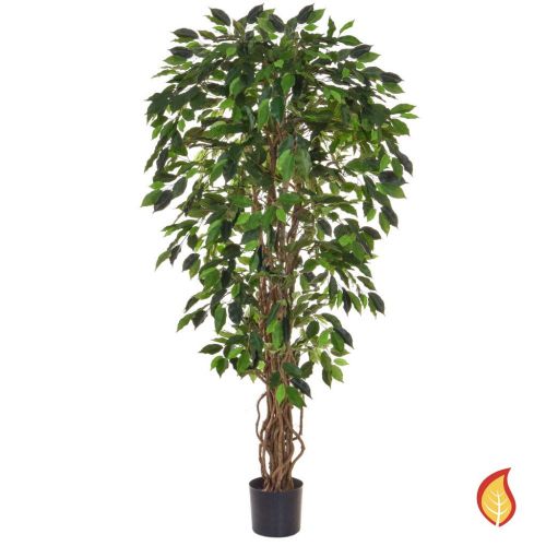 120cm Ficus Liana - Green with Natural Tree Trunk (Fire Resistant)