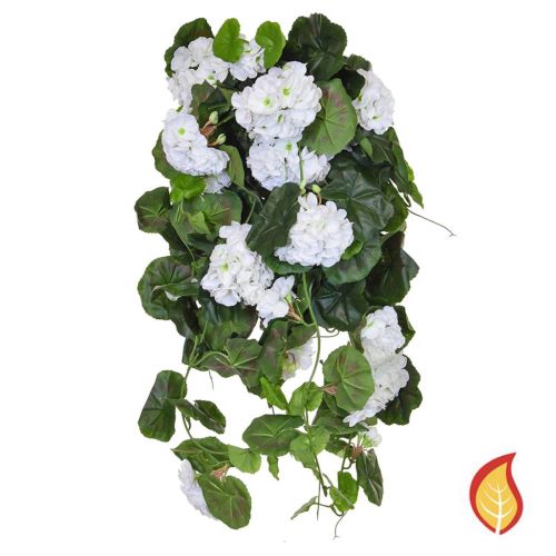 73cm Geranium Vine White (Fire Resistant)