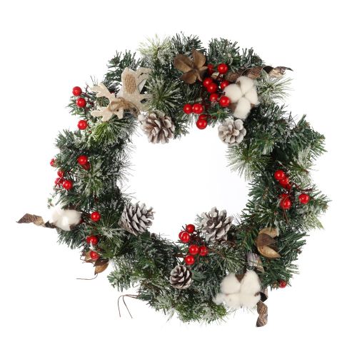 16" (40cm) Wreath with Berries and Deer