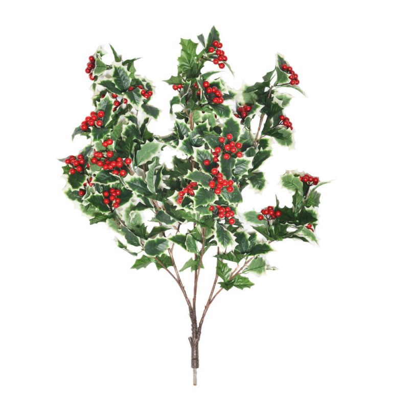 a-1245 faux holly berry stems christmas